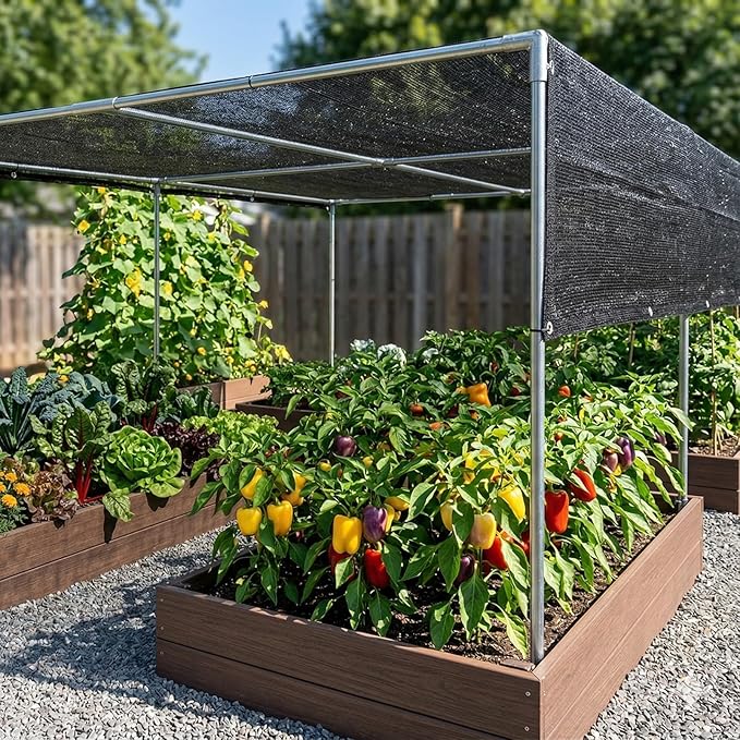 ColourTree 70% Shade Fabric 8FT x 12FT Black Sun Shade Cloth, Privacy Screen with Reinforced Grommets for Outdoor Garden Pergola Patio Porch Carport, Shade for Plant Chicken Coop Kennel Animal Stall