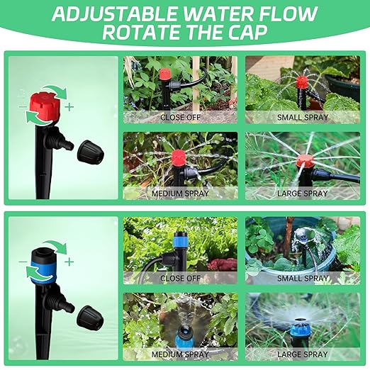 Automatic Drip Irrigation System for Garden, 65ft Garden Watering System with 1/4" Tubing & Sprinklers, Drip Irrigation Kit for Outdoor Plants, Raised Beds, Greenhouse,Patio