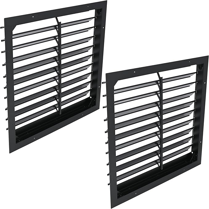 20 Inch Automatic Exhaust Shutter Louver Vent, 2Pcs Aluminum Gravity Shutters Louver for Windows Outside, Home Attics, Greenhouse Vent