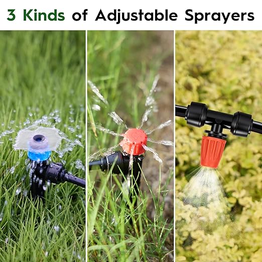 Quick-Connect Drip Irrigation System, 2026-Upgrade Garden Irrigation Kit with 2/5" & 1/4" Tubing, Adjustable Nozzles & Sprinklers, Automatic Watering System for Garden, Lawn, Greenhouse