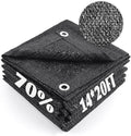 Cool Area 70% Sun Shade Cloth Mesh Tarp with Grommets for Plant Cover 14x20ft Patio Canopy Garden Pergola Greenhouse Car Barn Kennel Black