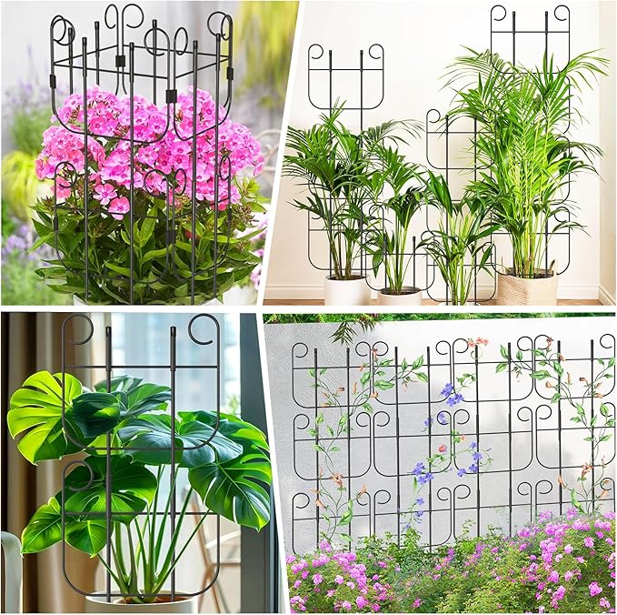 8 Pack Trellis for Climbing Plants Indoor, Expandable Small Metal Trellis for Potted Plants, Flowers Vine Ivy, Sturdy Houseplant Pothos Plant Climber Support