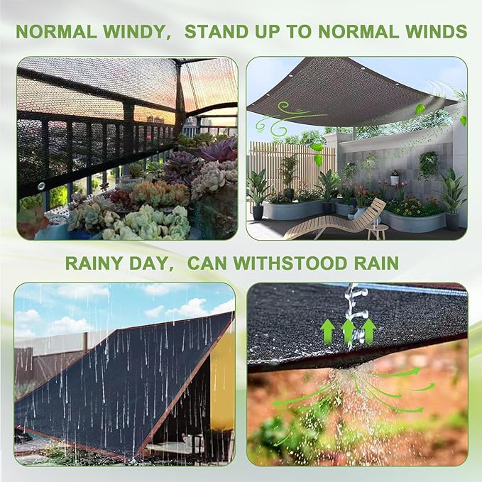 DGSL 40% Shade Cloth Greenhouse Shade Cover with Grommets - Mesh Tarp for Pergola, Patio Plants, Chicken Coop, Garden, Outdoor, Backyard (10Ft x 13Ft)