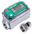 3/4 Inch Water & Fuel Flow Meter with 3/4 Inch Swivel 360 Connector, for 0.8-13.2 GPM Inline NPT Thread ±1% Accuracy Flowmeter for Diesel, Gas Oil, Gasoline, and Other Liquids