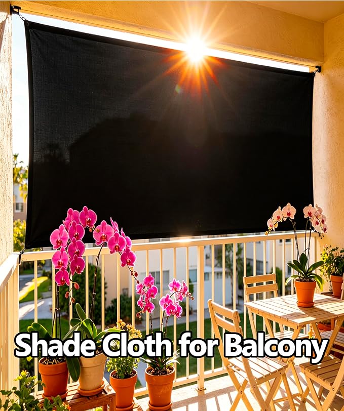 e.share Black 90%-95% Sun Block Shade Cloth 3FT x 6FT, Heavy Duty Sun Mesh Roll for Garden Plants Greenhouse Vegetables Patio Chicken Coop Kennel Pool Car Cover