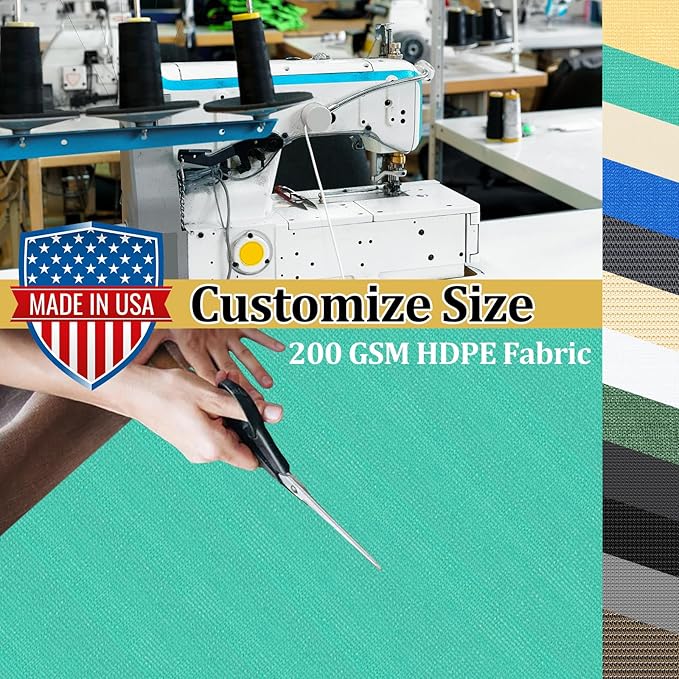 Shade&Beyond Customized Size 4' X 6' Shade Cloth with Grommets, 90% UV Protection UV Protection Mesh Tarp Sun Screens for Patio GN04, Turquoise