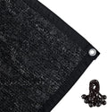 Shatex 90% Shade Fabric 6x12ft Sun Shade Cloth with Grommets for Pergola Cover Canopy Black, 12 Bungee Balls