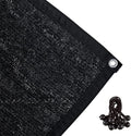 Shatex 90% Shade Fabric 6x16ft Sun Shade Cloth with Grommets for Pergola Cover Canopy Black, 12 Bungee Balls