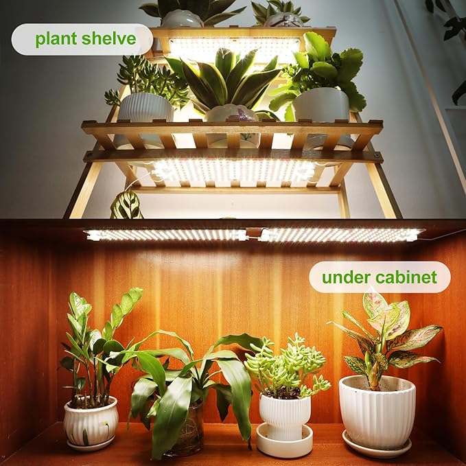 10Panel Grow Lights for Indoor Plants, Seed Starting, Veg, Pot Plants, Bonsai with Timer 4/8/12/16/20H, Ultra-Thin Under Cabinet & Shelf Full Spectrum LED Plant Growing Lamp, Multi-Panels Free Connect