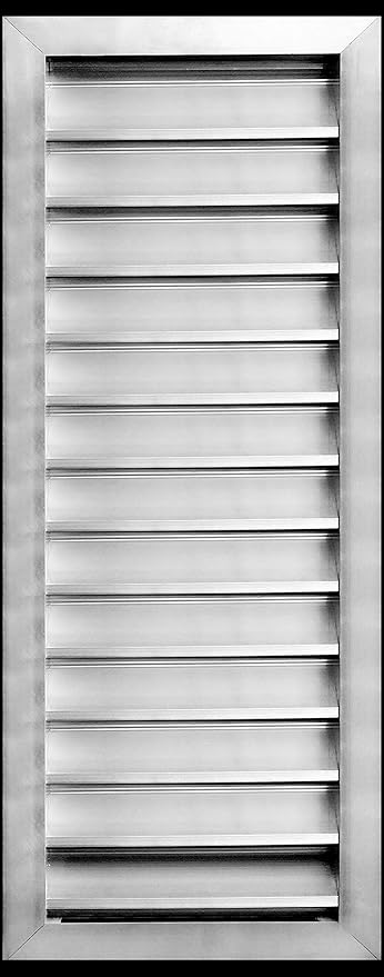 HVAC Premium 10"W x 32"H Aluminum Exterior Gable Louver Vent For Walls & Crawlspace - Weather-Resistant Air Grille With Screen Mesh - [Outer Dimensions 11.75"W x 33.75"H]