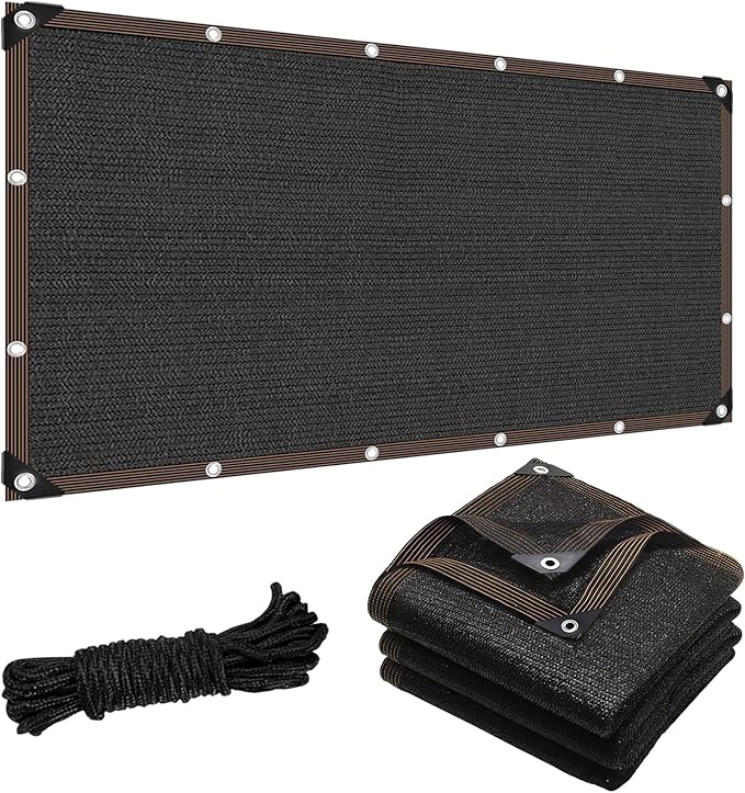 Garden 90% Shade Cloth, 12 x 16 FT Shade Mesh Tarp with Reinforced Grommets, Black Outdoor Sunblock Shade Cloth Cover for Plants, Greenhouse, Patio, Chicken Coop, Sun Shade Net