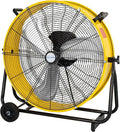 BILT HARD 24" Industrial Drum Fan With DC Motor, Ultra Quiet, 7800 CFM, Heavy Duty Tilt Metal Drum Fan for Garage, Warehouse, Workshops, Factory and Basement, UL Safety Listed