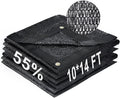 LOVE STORY 10x14FT 55% Black Shade Cloth Sun Shade Net with Grommets Sunblock Net Mesh Tarp for Garden,Plants Cover,Greenhouse and Patio