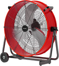24 Inch Industrial Drum Fan 8800 CFM High Velocity Floor Fan for Garage, Warehouse & Workshop - 3-Speed Heavy Duty Metal Fan with 360° Tilt, Wheels & UL Safety Listed