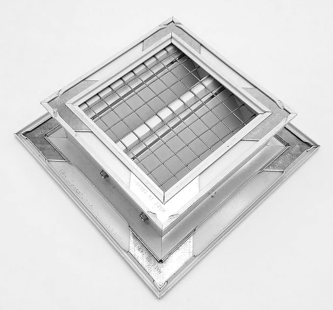 HVAC Premium 24"W x 24"H Aluminum Exterior Gable Louver Vent for Walls & Crawlspace - Weather-Resistant Air Grille with Screen Mesh - White [Outer Dimensions 25.75"W x 25.75"H]