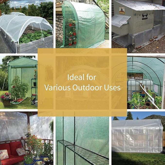 GUARD SHIELD Clear White Tarp Heavy Duty 12x16 Feet Waterproof for Greenhouse Outdoor Garden Poly Cover UV Resistant 3x3 Weave 10mil (2-Pack)