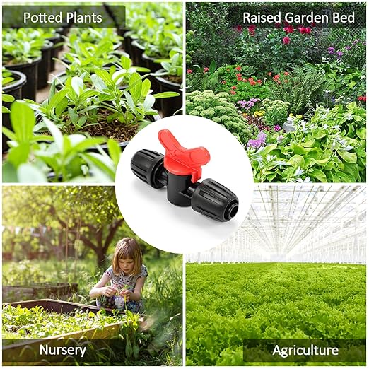 12 Pieces 1/2 Inch Drip Irrigation Valve Fittings, 1/2'' Barbed Shut Off Valve for 1/2 Inch Irrigation Tubing (1/2" ID x 0.650" OD) Anti-leak Straight Irrigation Parts for Garden System