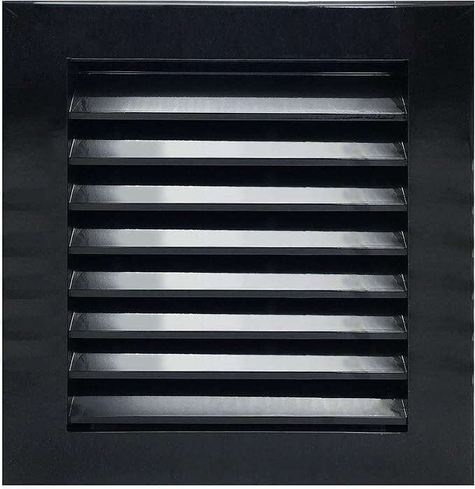 HVAC Premium 18"W x 18"H Aluminum Exterior Gable Louver Vent for Walls & Crawlspace - Weather-Resistant Air Grille with Screen Mesh - Black [Outer Dimensions 19.75"W x 19.75"H]