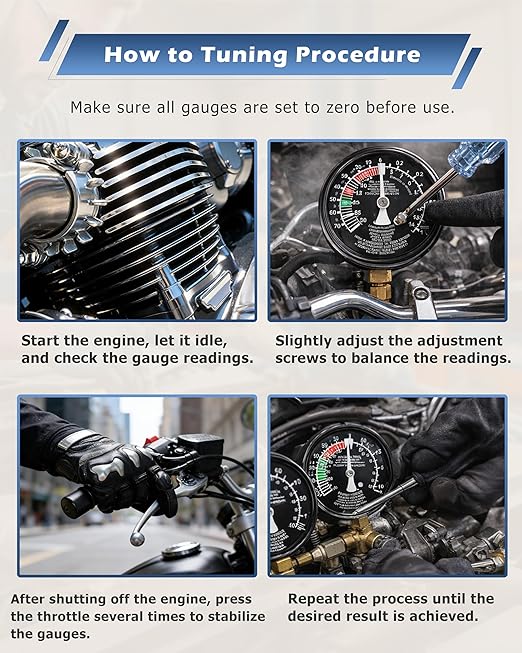 DAYUAN Upgraded Version Motorcycle Fuel Vacuum Carburetor Synchronizer carb sync Gauge