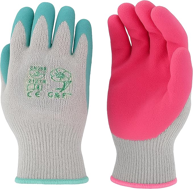 G & F Products Rubber Coated Work Gloves Dozen Pack, Double Layer for Construction, Gardening, Heavy Duty Use