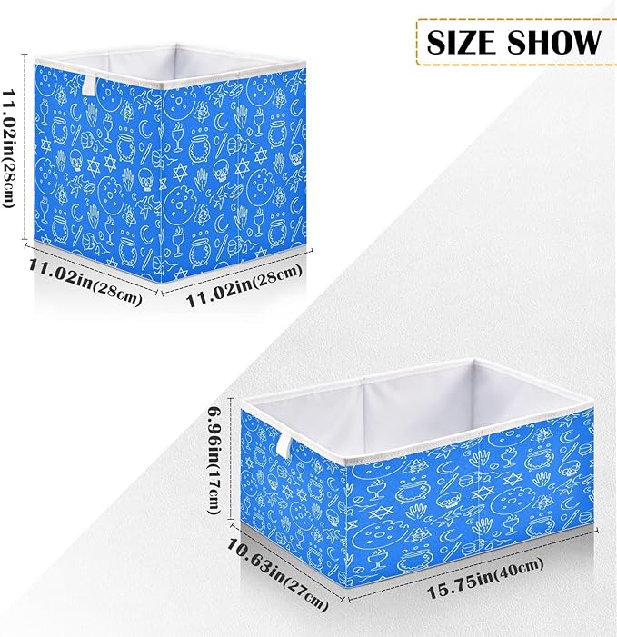 Witchy and Mystical Objects Cube Storage Bins with Handles Collapsible Fabric Organizers for Closet Books Shelves Laundry Home Decor 15.8x10.6x7in