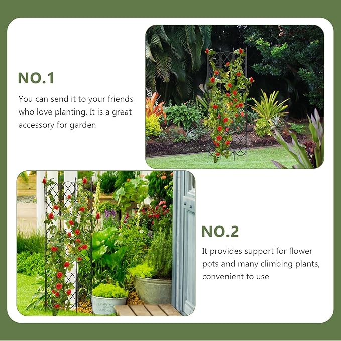Toddmomy Metal Plant Climbing Trellis Rack 46.5-135cm Adjustable Steel Vine Plant Support for Outdoor Garden