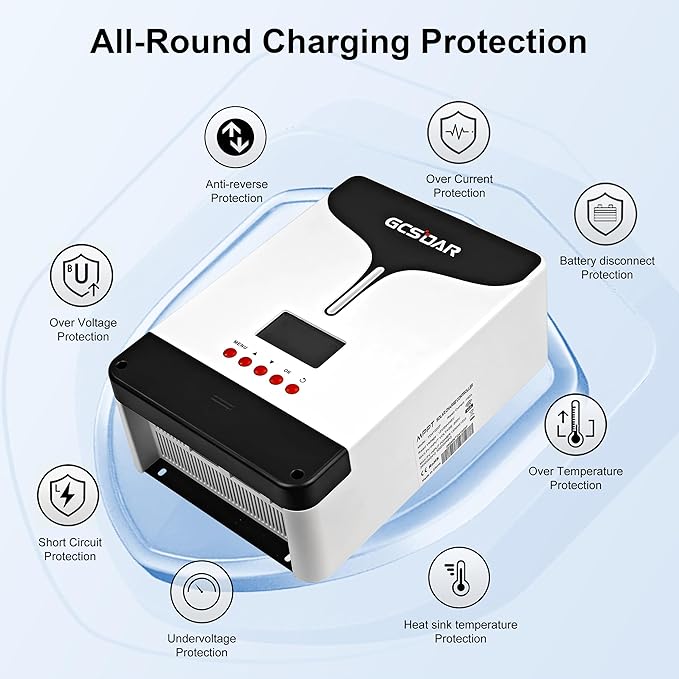 60A MPPT Solar Charge Controller, 12V/24V/48V Lead Acid and Lithium Battery auto, Max PV 150Vdc(WiFi Adaptor Included)