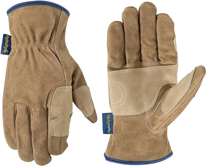 Wells Lamont mens Work Gloves (Large Pack of 1 US) and Wells Lamont unisex adult Men's Water Resistant Leather Work Gloves (Large Pack of 1 US)