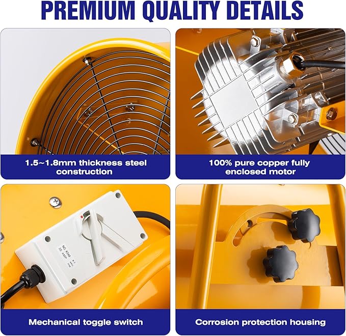 iLiving Utility High Velocity Blower, Fume Extractor, Portable Exhaust and Ventilator Fan (Utility 20")