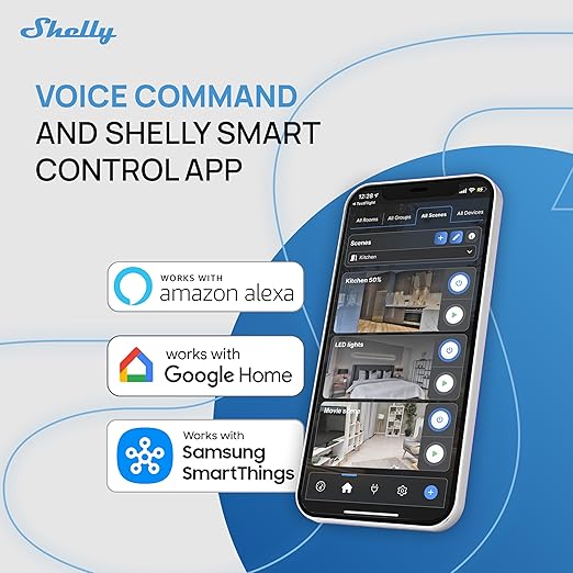 Shelly Flood Gen4, WiFi, Bluetooth, Zigbee, Matter Smart Flood Sensor with Leak Sensor Cable, Alexa, SmartThings, Google Home, Apple HomeKit Compatible, Flood and Rain Detection, Easy to Use, IP44
