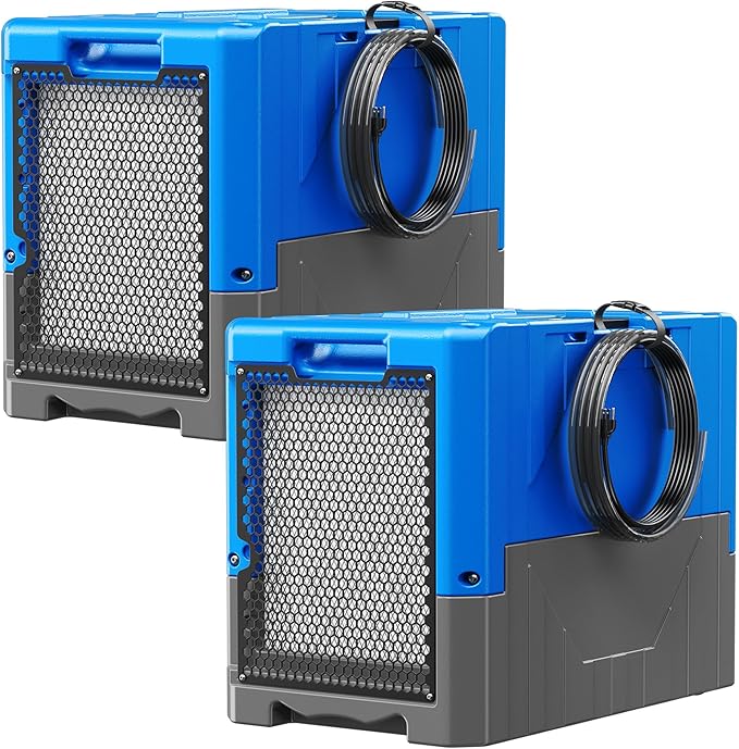 190Pints High Efficiency Commercial Dehumidifier for Basements-6000 Sq Industrial Grade Dehumidifiers with Pump & Drain Hose for Crawl Spaces Water Damage Restoration-Auto Defrost, Memory Starting-2PC