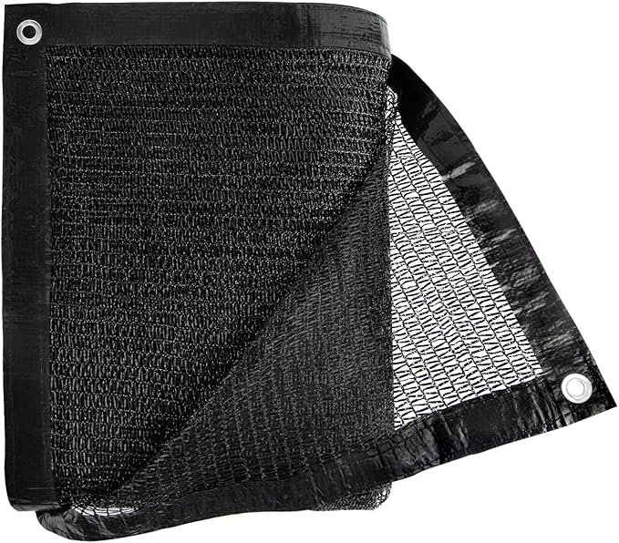 Cliselda 30% Black Shade Cloth for Garden, 10 x 50ft UV Resistant Mesh Tarp with Grommets, Durable Sun Shade Netting Sunblock Fabric Plants Cover for Greenhouse, Vegetables and Patio