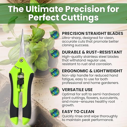 Hormex Rooting Cubes & Cloning Shears Combo - Root Starter Cubes for Houseplants, Herbs, Medicinal & Garden Plants | Precision Straight-Blade Shears, Ideal for Cuttings & Pruning (50 Grow Plugs)