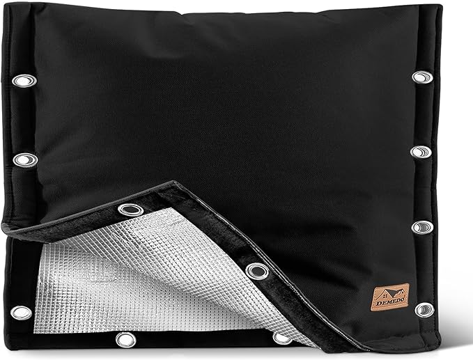 Backflow Preventer Insulation Cover - 3 Way Opening Pipe Insulation Cover for Irrigation Valve, Sprinkler Cover for Outside - Winter Freeze Protection Backflow Cover - 30" W x 24" H, Black