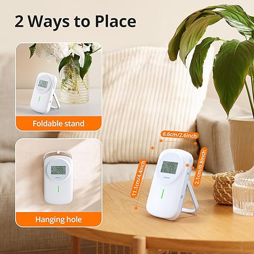INKBIRD Air Quality Monitor Indoor Ndir 3 in 1 Meter | Detect Carbon Dioxide & Temperature & Humidity with Battery Powered | Sound System | for Home, Office, RV, Grow Tent (IAM-O2)