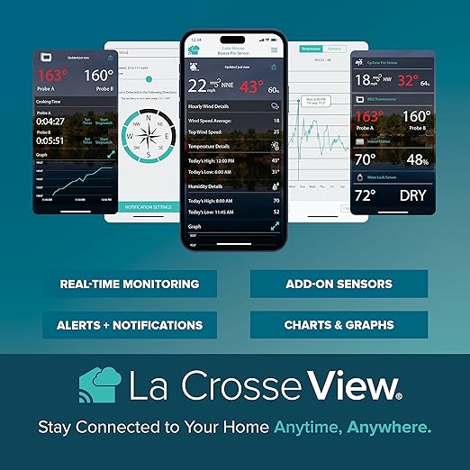 La Crosse Technology V11-TH Color Wireless WiFi Weather Station…