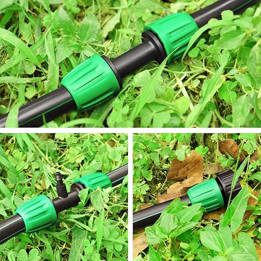 Gardrip 20 Pieces Drip Irrigation Fittings for 1/2 Inch Drip Tubing (1/2" ID x 0.65" OD)：1/2'' Irrigation Tubing Connectors Including Couplings Tees Elbows Valves Reducing Tee Plugs 3/4" Adapters