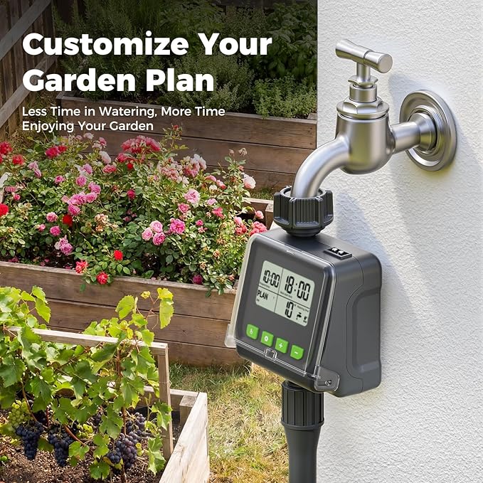 Sprinkler Timer- Hose Timer for Garden Hose, Programmable Watering Timer with Rain Delay, Outdoor Automatic & Manual Drip Irrigation Controller System for Lawn Yard Greenhouse