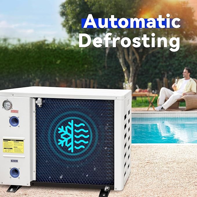 AQUASTRONG Inverter Swimming Pool Heat Pump,Pool Heater for Above Ground and Inground Pool Heating Smart WiFi Control and Cooling Pool Heater Pools Up to, 21000 Gallons