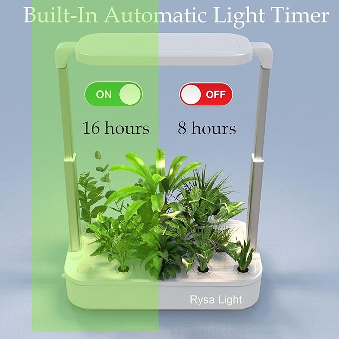 12 Pods Indoor Garden Hydroponics Growing System,24W LED Grow Light,6.5L Water Tank,Pump System,Automatic Timer Smart Vegeable and Fruit Grow Garden Kit,White