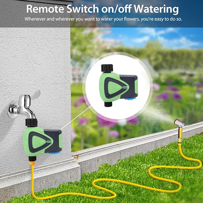 Zunate WiFi Sprinkler Timer for 3/4 Inch Hose, APP Voice Control Smart Water Timer, Automatic Irrigation Controller for Garden Lawn Yard with 45m Range, Family Sharing