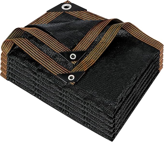 90% Black Shade Cloth, 10x15 FT Mesh Tarp Sun Shade Cloth with Grommets, Sun Protection Sail for Garden Greenhouse Pergola Plants Chicken Coop Patio Outdoor Neting Cover