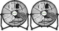 hykolity 1650 CFM 12" High Velocity Floor Fan, 3-Speed Powerful Airflow Fan, Heavy Duty Metal Fan with 180-Degree Tilt for Bedroom, Home, Residential Use, 2 Pack