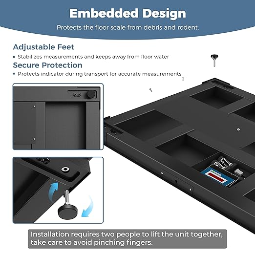 60"x48" Industrial Floor Scale with Digital Indicator, Professional Pallet Scale, Heavy Duty Weighing Scale for Wareshouse, Shipping and Industrial, 10000 lb x 1 lb, Black