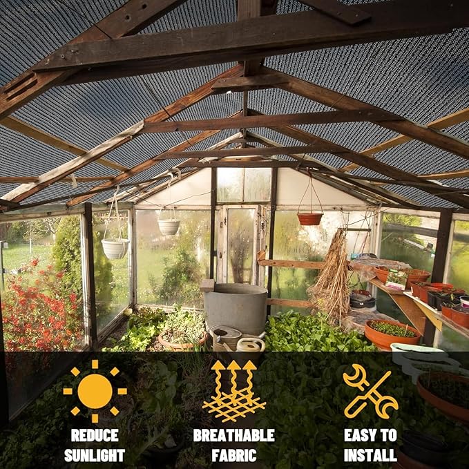 Amgo 30% Black Shade Cloth Custom Size 17FT x 95FT Mesh Tarp, UV Resistant Netting with HDPE Material and Upgrade Grommets for Plant Cover, Greenhouse, Chicken Coop, Barn, Kennel, Garden.