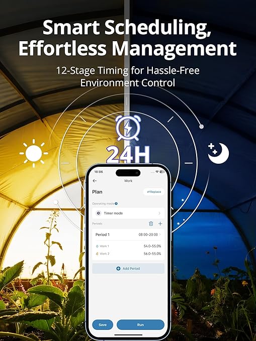 LUXBIRD WiFi Temperature and Humidity Controller LTC-318-W, Smart Thermostat Humidistat Outlet with Monitor, App Control for Reptile Terrarium Greenhouse Grow Tent