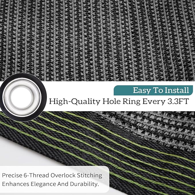 90% Grey Shade Cloth, 10x12FT Resistant Garden Sun Shade Net, Durable Mesh Shade Tarp with Reinforced Grommets for Greenhouse, Plant, Chicken Coop, Pergola, Swimming, Canopy，Patio，Garden