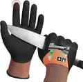 Schwer ANSI A6 Cut Resistant Gloves, CR3709 Cut Proof Work Gloves, Touch-screen Cutting Gloves, 3/4 Dipped Coating for Woodworking, Glass Metal Cutting, Construction, Fishing, M,1 pair