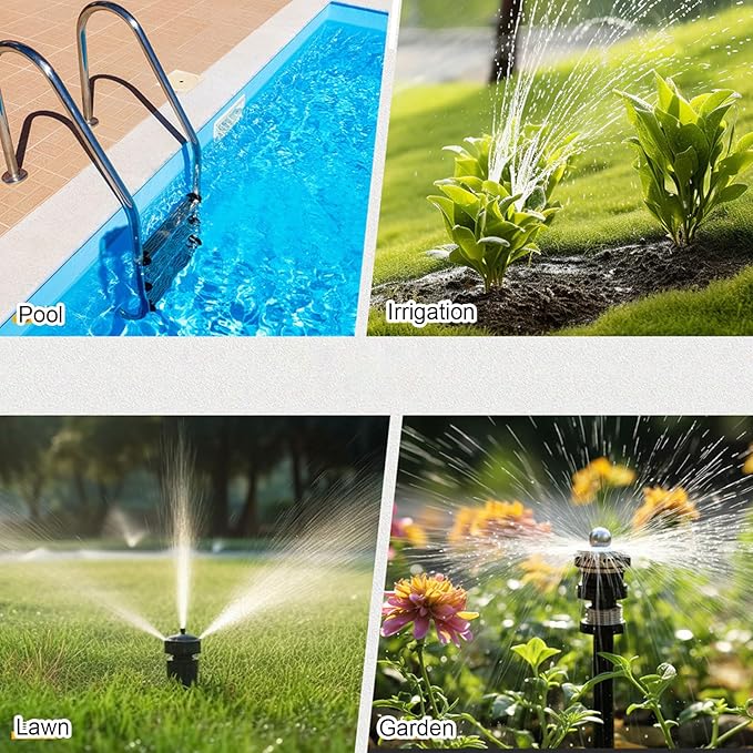 3 Outlet Sprinkler Timer with Brass Ports, Water Proof, NH4 / 3in Male Thread, LCD Display - Efficient Irrigation Controller, Adjustable Watering Schedules, Ideal for Outdoor Gar
