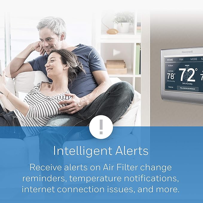 Honeywell Home RTH9585WF1004 Wi-Fi Smart Color Thermostat, 7 Day Programmable, Touch Screen, Energy Star, Alexa Ready, Gray